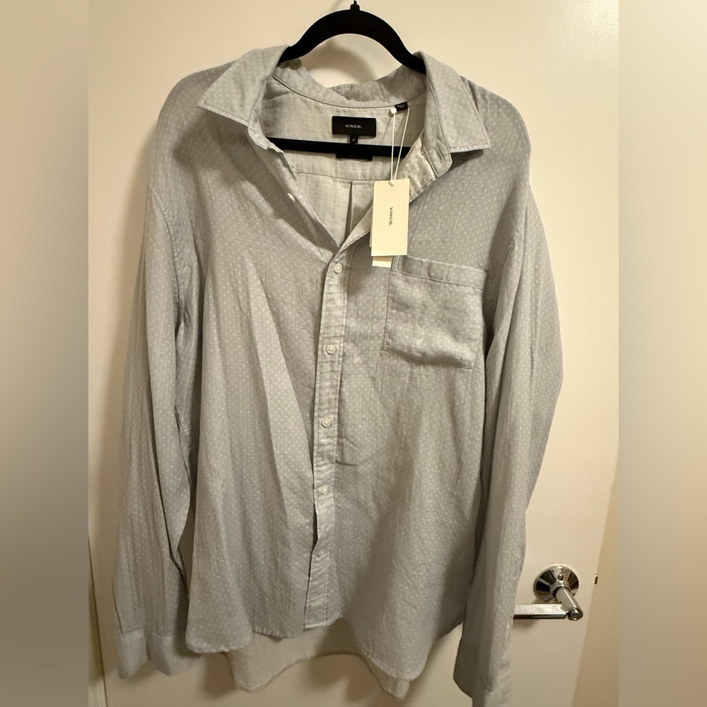 Vince Light Gray Button-Up Shirt